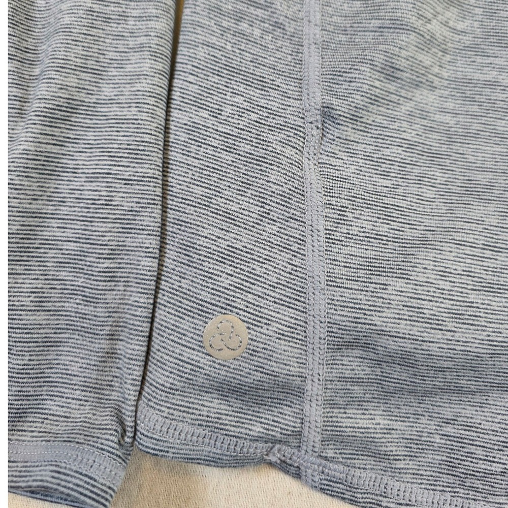 Zella Pullover Women M Gray Space Dye V-Neck Hoodie Activewear Long Sleeve Gym - Picture 5 of 8